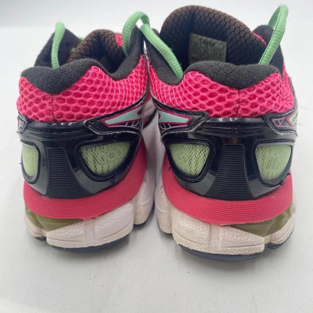 ASICS Gel-Nimbus 16 Running Shoes Womens 6.5 Pink Black Mint T485N GEL Cushioned